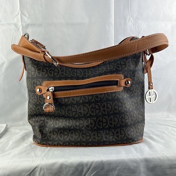 Giani Bernini Brown signature bucket handbag - Picture 2 of 7